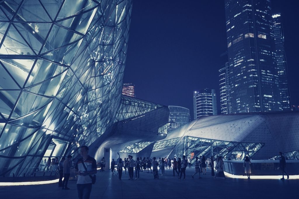 Guangzhou Opera House in Cina della donna architetto Zaha Hadid