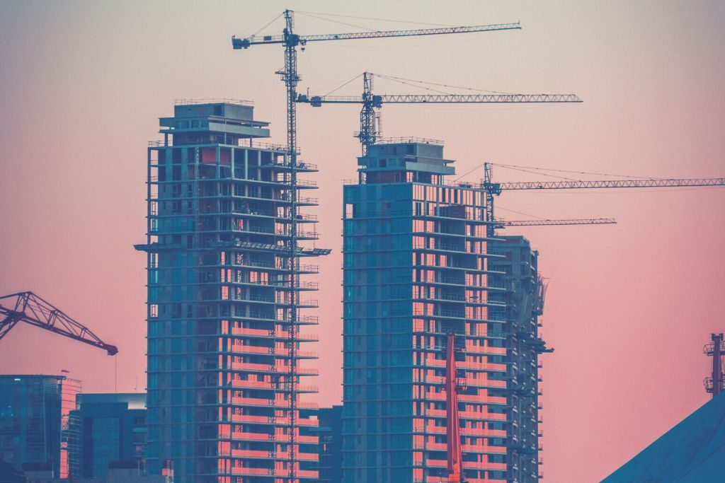 Construction, City, Construction Crane